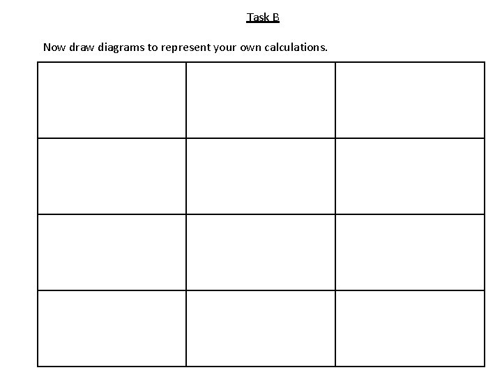 Task B Now draw diagrams to represent your own calculations. 