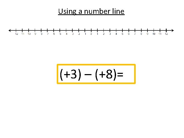 Using a number line (+3) – (+8)= 