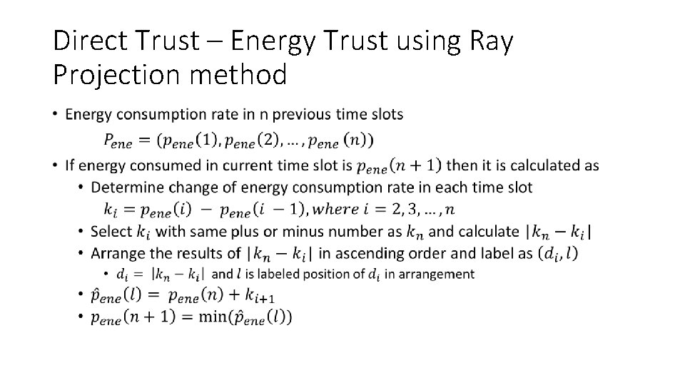 Direct Trust – Energy Trust using Ray Projection method • 