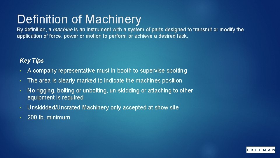 Definition of Machinery By definition, a machine is an instrument with a system of