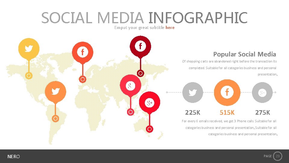 SOCIAL MEDIA INFOGRAPHIC Emput your great subtitle here Popular Social Media Of shopping carts