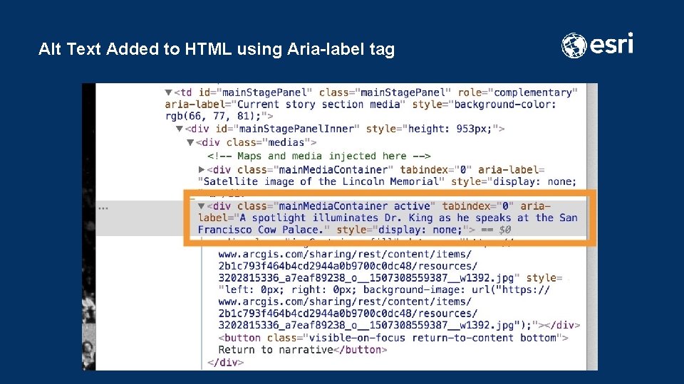 Alt Text Added to HTML using Aria-label tag 