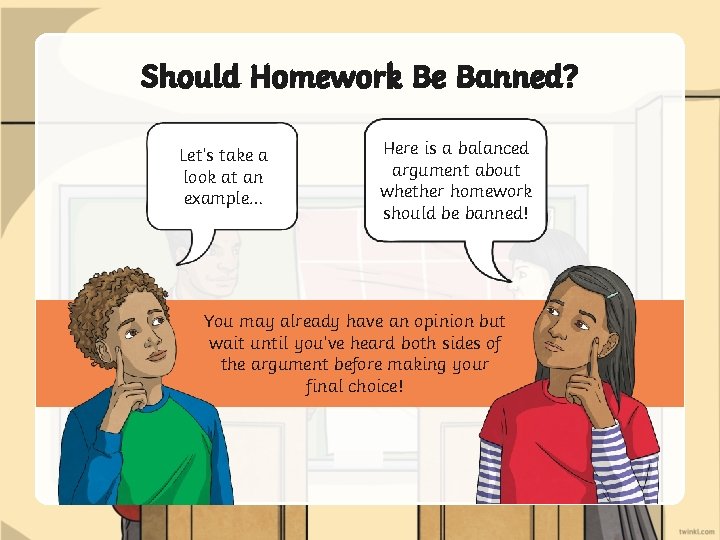 Should Homework Be Banned? Let’s take a look at an example… Here is a