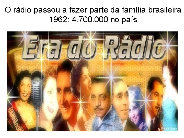 O rádio passou a fazer parte da família brasileira 1962: 4. 700. 000 no