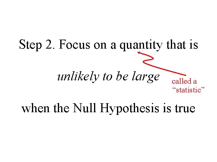 Step 2. Focus on a quantity that is unlikely to be large called a