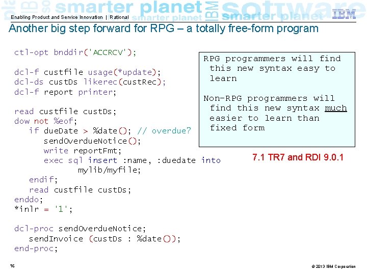 Enabling Product and Service Innovation | Rational Another big step forward for RPG –