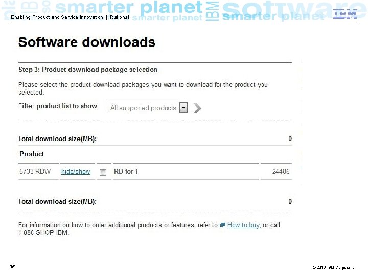 Enabling Product and Service Innovation | Rational 35 © 2013 IBM Corporation 