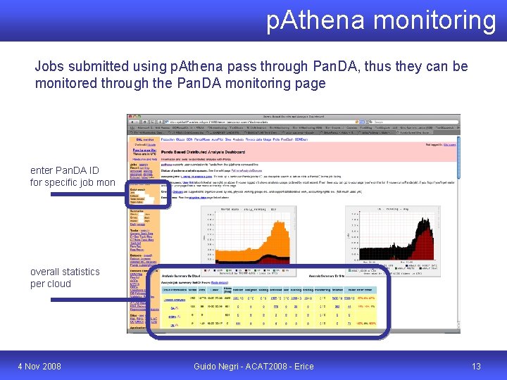 p. Athena monitoring Jobs submitted using p. Athena pass through Pan. DA, thus they