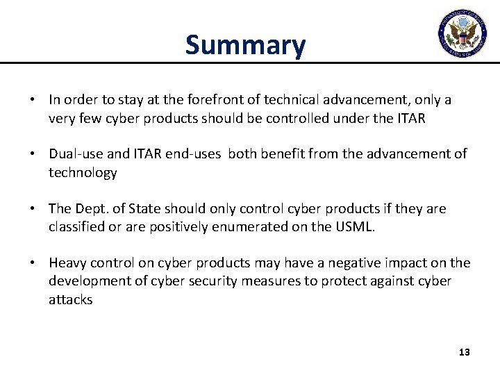 Summary • In order to stay at the forefront of technical advancement, only a