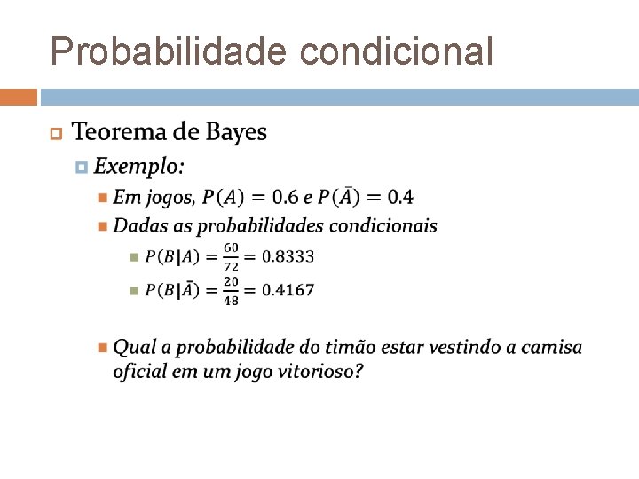 Probabilidade condicional 