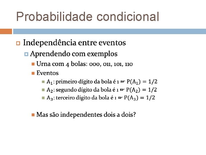 Probabilidade condicional 