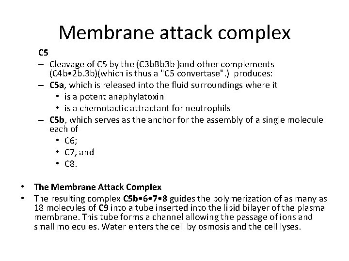 Membrane attack complex C 5 – Cleavage of C 5 by the (C 3