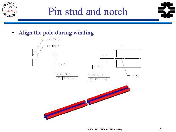 Pin stud and notch • Align the pole during winding LARP CM 18/Hi. Lumi