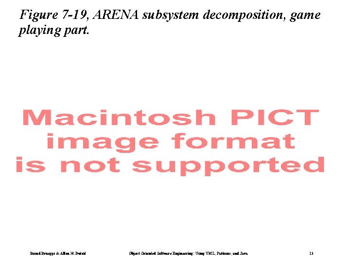 Figure 7 -19, ARENA subsystem decomposition, game playing part. Bernd Bruegge & Allen H.