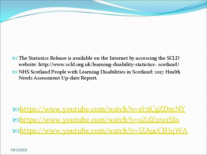  The Statistics Release is available on the Internet by accessing the SCLD website: