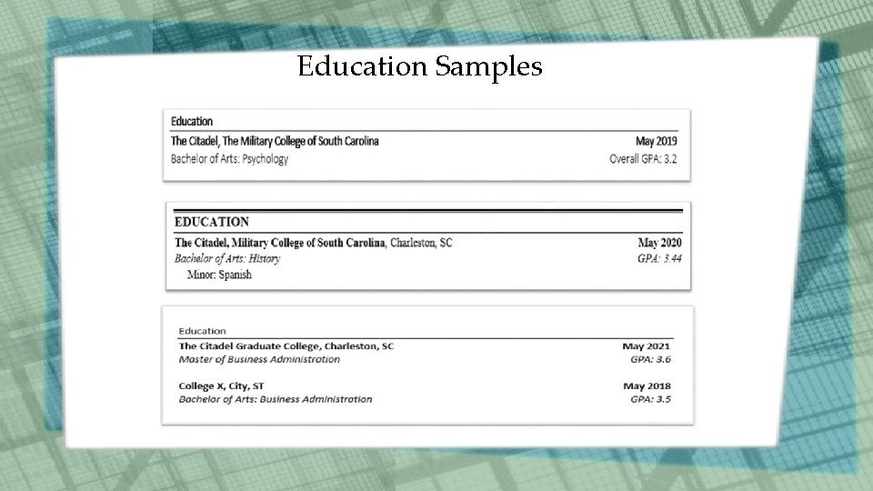 Education Samples 