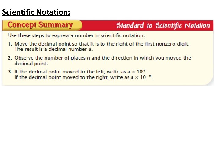 Scientific Notation: 