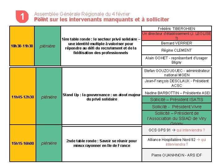 1 10 h 30 -11 h 30 Assemblée Générale Régionale du 4 février 2020