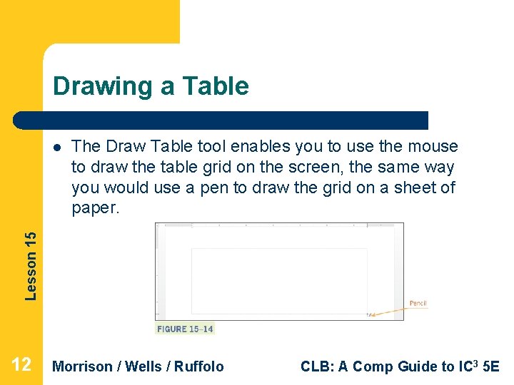 Drawing a Table The Draw Table tool enables you to use the mouse to