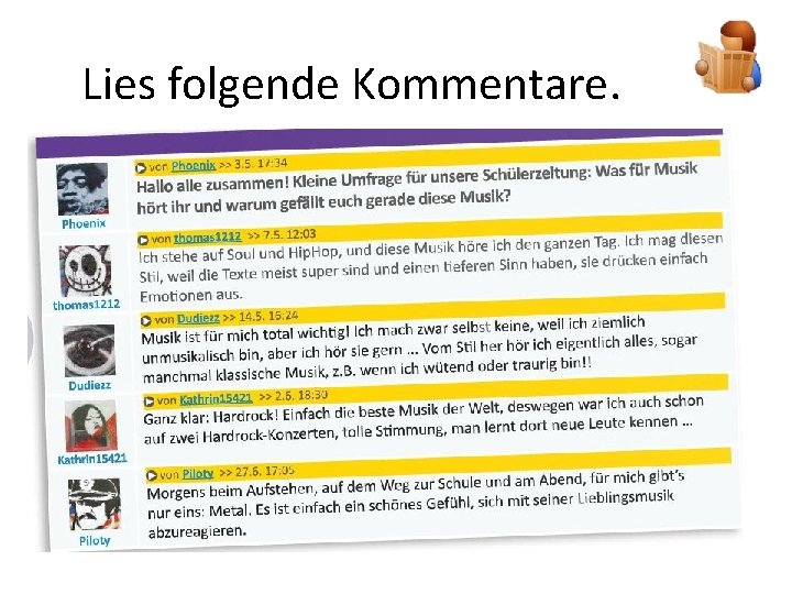 Lies folgende Kommentare. Lies folgende Kommentare.