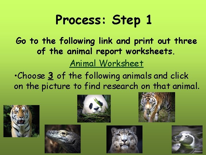 Process: Step 1 Go to the following link and print out three of the