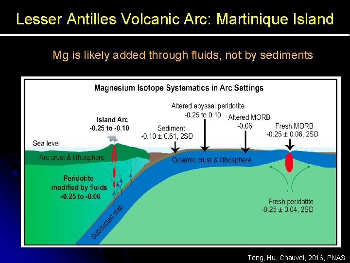 Lesser Antilles Volcanic Arc: Martinique Island Mg is likely added through fluids, not by
