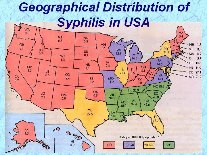 Geographical Distribution of Syphilis in USA 