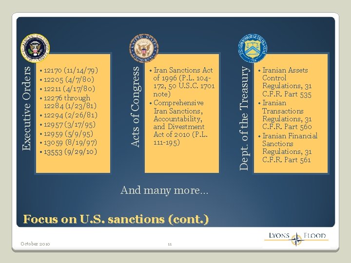  • Iran Sanctions Act of 1996 (P. L. 104172, 50 U. S. C.