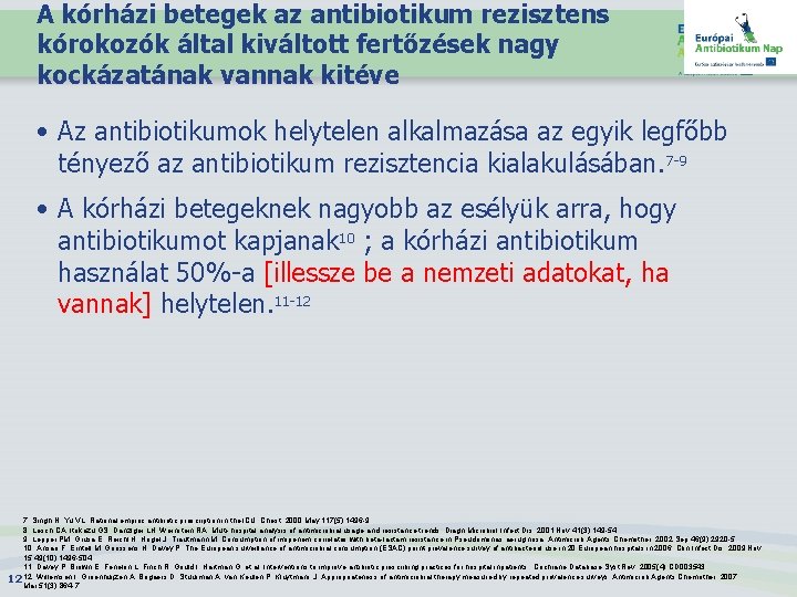 A kórházi betegek az antibiotikum rezisztens kórokozók által kiváltott fertőzések nagy kockázatának vannak kitéve