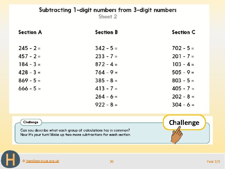 Challenge © hamilton-trust. org. uk 36 Year 2/3 