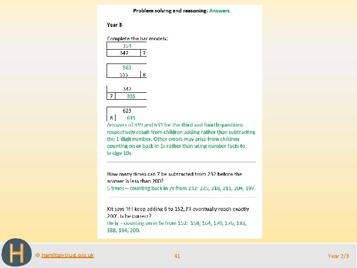© hamilton-trust. org. uk 41 Year 2/3 