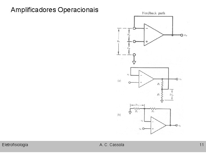 Amplificadores Operacionais Eletrofisiologia A. C. Cassola 11 