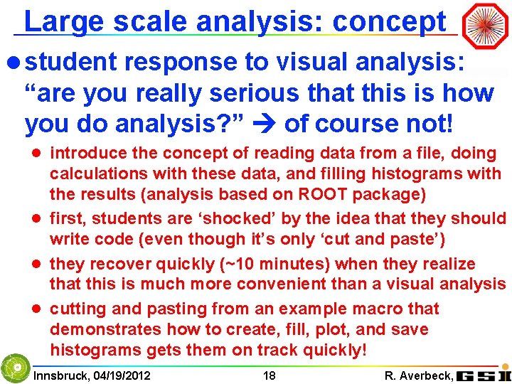 Large scale analysis: concept l student response to visual analysis: “are you really serious