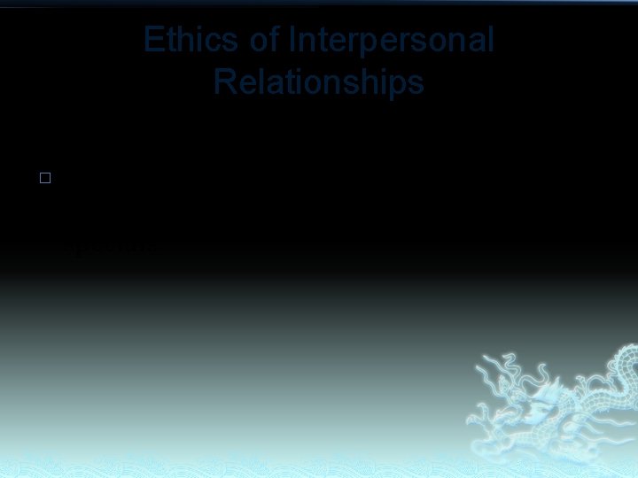Ethics of Interpersonal Relationships Promotional ethics � Promoting special prices and charging standard rates