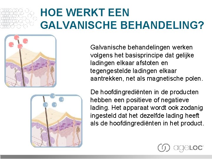 HOE WERKT EEN GALVANISCHE BEHANDELING? - - - Galvanische behandelingen werken volgens het basisprincipe