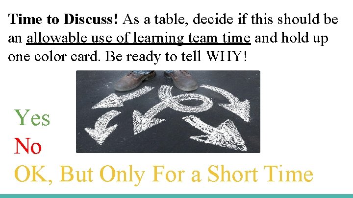 Time to Discuss! As a table, decide if this should be an allowable use