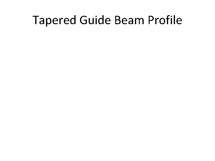 Tapered Guide Beam Profile 