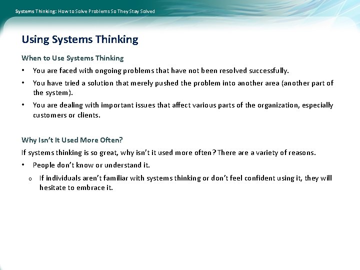 Systems Thinking: How to Solve Problems So They Stay Solved Using Systems Thinking When