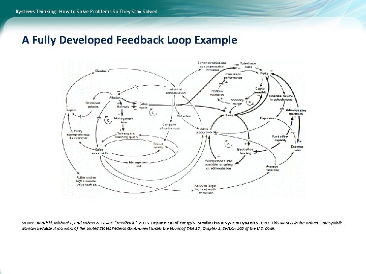 Systems Thinking: How to Solve Problems So They Stay Solved A Fully Developed Feedback