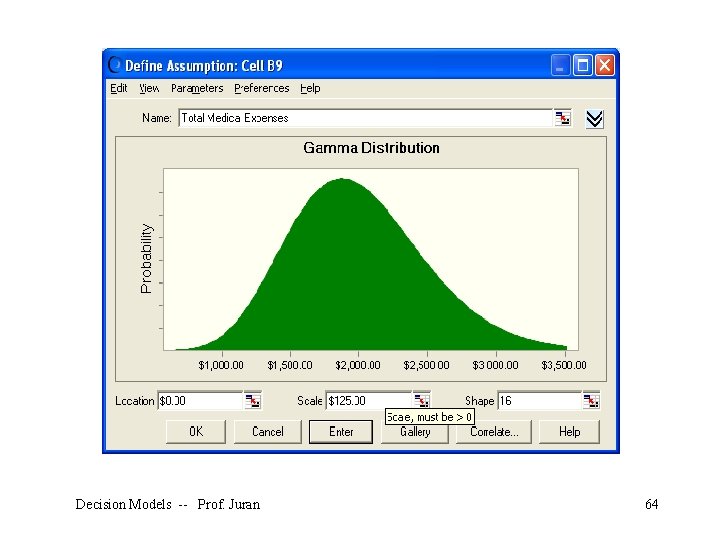 Decision Models -- Prof. Juran 64 