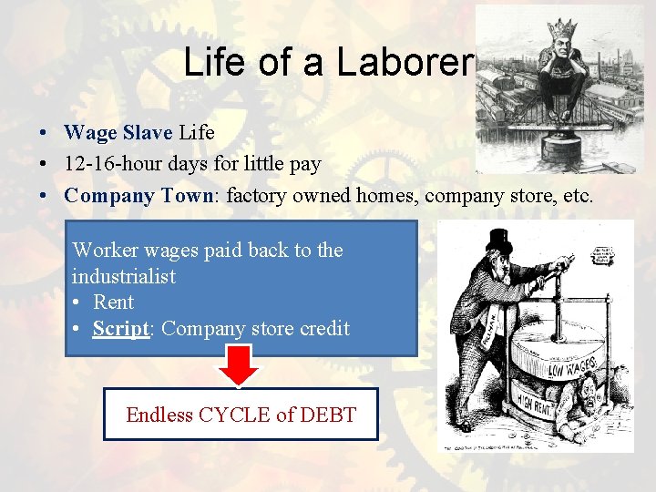 Life of a Laborer • Wage Slave Life • 12 -16 -hour days for
