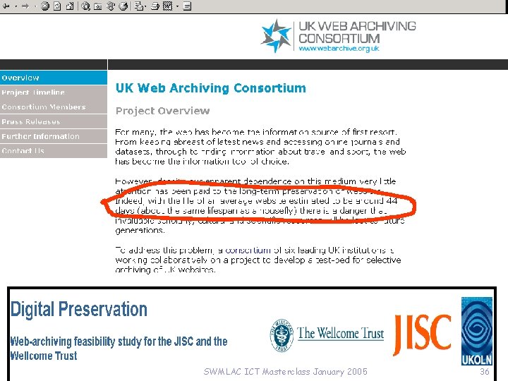 SWMLAC ICT Masterclass January 2005 36 