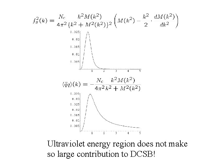 Ultraviolet energy region does not make so large contribution to DCSB! 