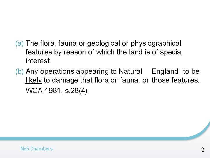 (a) The flora, fauna or geological or physiographical features by reason of which the