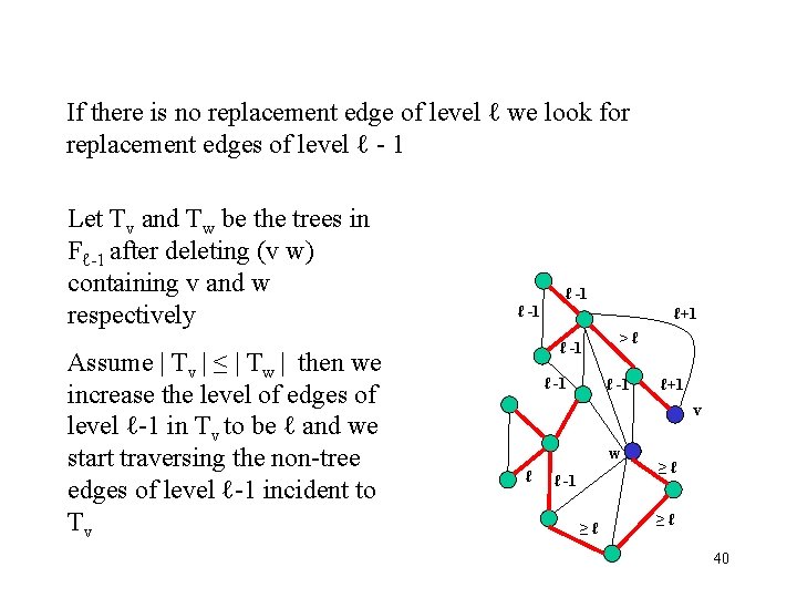 If there is no replacement edge of level ℓ we look for replacement edges