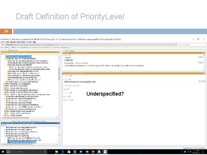 Draft Definition of Priority. Level 28 Underspecified? 