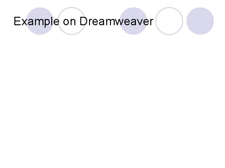 Example on Dreamweaver 