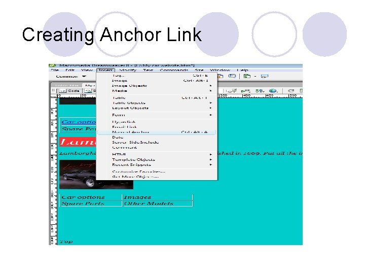 Creating Anchor Link 