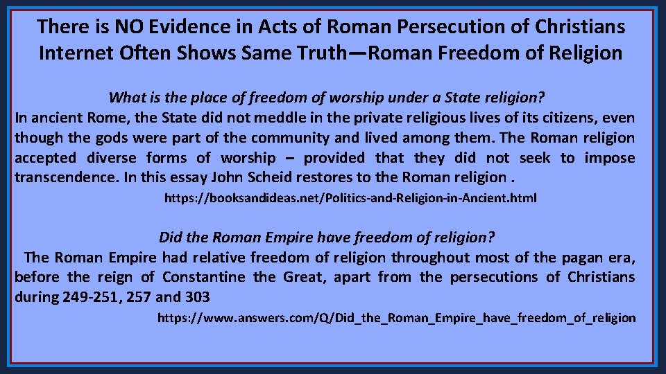 There is NO Evidence in Acts of Roman Persecution of Christians Internet Often Shows