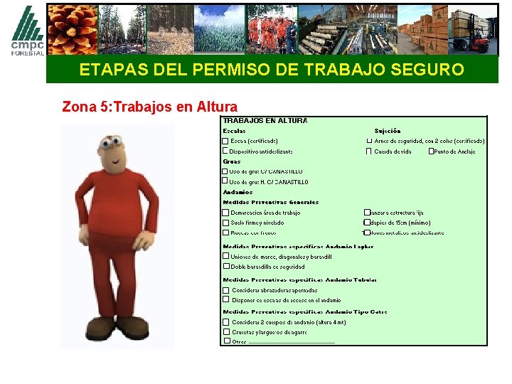 ETAPAS DEL PERMISO DE TRABAJO SEGURO Zona 5: Trabajos en Altura 